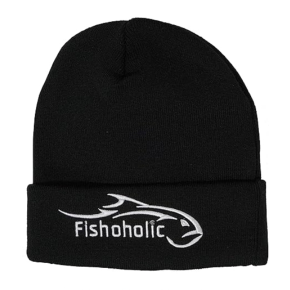 Fishing Outdoors Beanie Watch Skull Cap Stocking Hat Embroidered Logo Black - Picture 1 of 7